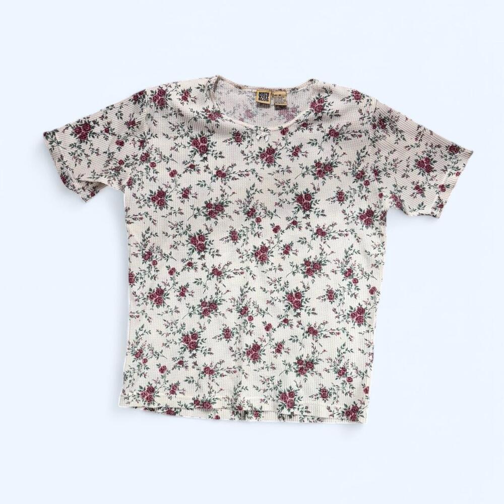 Vintage floral thermal top